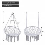 Costway Hanging Hammock Chair Macrame Swing Handwoven Cotton Backrest Garden Grey