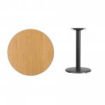 Flash Furniture 30 Round Natural Laminate Table Top with 18 Round Table Height Base