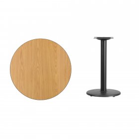 Flash Furniture 30 Round Natural Laminate Table Top with 18 Round Table Height Base