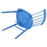 Costway 3Pcs Outdoor Bistro Round Table Chair Furniture Set Garden Lawn Coffee Table (Blue)