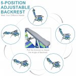 Costway 2-Pack Folding Backpack Beach Chair 5-Position Outdoor Reclining Chairs w/Pillow Blue