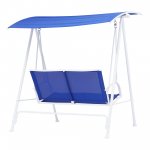 Mainstays Albany Lane 2-Person Steel Canopy Porch Swing, Blue and White