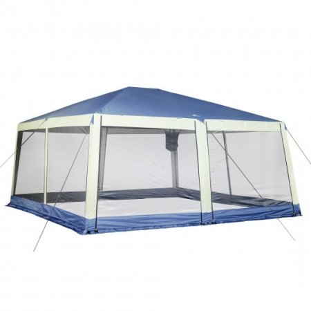 Ozark Trail 15' x 15' Screened Blue and White Hexagon Gazebos