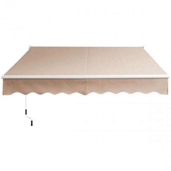 Costway 10\' x 8\' Retractable Awning Patio sun shade w/Crank Handle