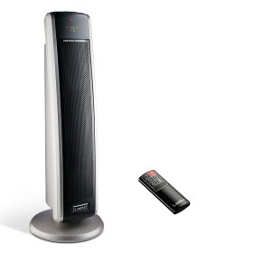 Lasko 29" 1500W Electric Digital Ceramic Tower Space Heater with Remote, Black, 5586