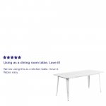 Flash Furniture Commercial Grade 31.5" x 63" Rectangular White Metal Indoor-Outdoor Table