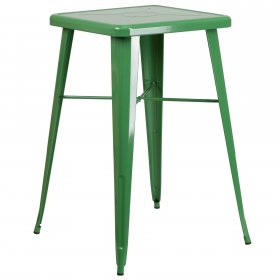Flash Furniture 23.75 Square Metal Indoor-Outdoor Bar Height Table Green