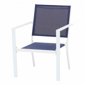 Mainstays Kingston Ridge 4-Piece Outdoor Conversation Set, Navy and White