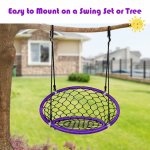 Costway Spider Web Chair Swing w/ Adjustable Hanging Ropes Kids Play Equipment Purple