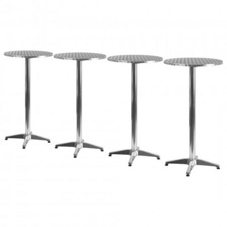 Flash Furniture Mellie 23.25" Round Aluminum Indoor-Outdoor Bar Height Table with Flip-Up Table Set of 4