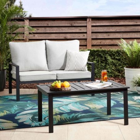 Mainstays Asher Springs Outdoor 2-Piece Loveseat Sofa & Table Set