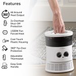 Honeywell 360 Surround Space Heater, White, HHF360W
