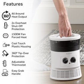 Honeywell 360 Surround Space Heater, White, HHF360W