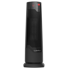 Lasko 22" 1500W Oscillating Ceramic Tower Space Heater with Remote, Black, CT22835