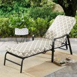 Mainstays Cabot Grove Outdoor Chaise Lounge with Gray/White Cushions