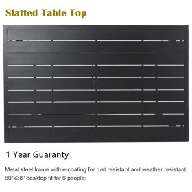 Sophia & William Outdoor Metal Square Dining Table for 6 Chairs