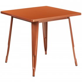 Flash Furniture 31.5 Square Metal Indoor-Outdoor Table Purple