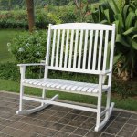 Mainstays Outdoor 2-Person Double Rocking Chair, White