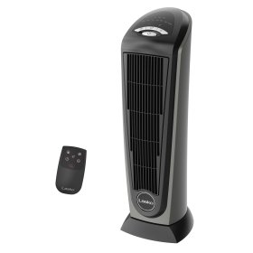 Lasko Oscillating Ceramic Tower Space Heater with Remote Control, 751320, Black