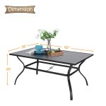 Sophia & William Outdoor Metal Square Dining Table for 6 Chairs