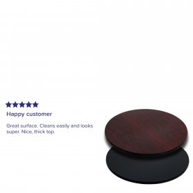 Flash Furniture 36 Round Table Top with Black or Mahogany Reversible Laminate Top
