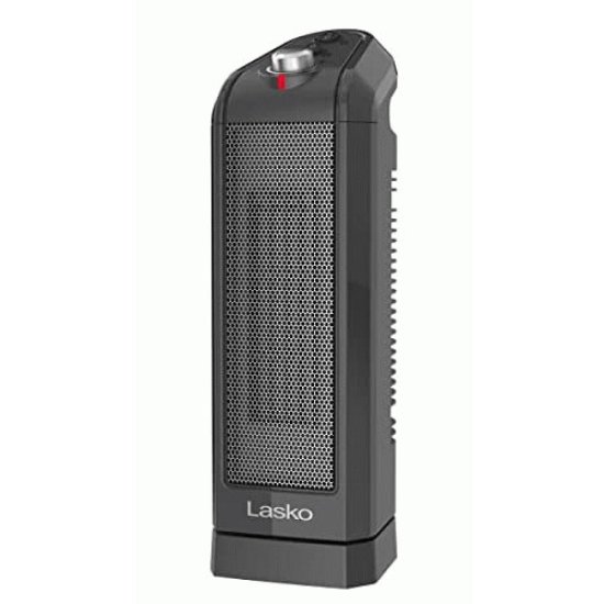 Lasko 16\" 1500W Electric Oscillating Ceramic Tower Space Heater, Gray, CT16451, New