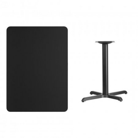 Flash Furniture 30 x 42 Rectangular Black Laminate Table Top with 23.5 x 29.5 Table Height Base