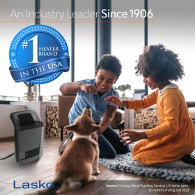 Lasko 1500W Cyclonic Ceramic Console Electric Space Heater with Timer, CC24925, Black, New