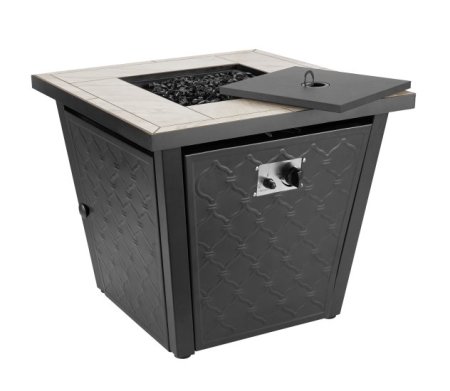 Better Homes & Gardens River Oaks 30 Square Tile Top Gas Fire Pit Table with 50,000 BTU