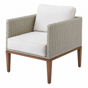 Better Homes & Gardens Davenport 3-Piece Outdoor Chat Set, White and Gray Wicker