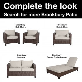 Better Homes & Gardens Brookbury Single Outdoor Chaise Lounge Chair- Beige