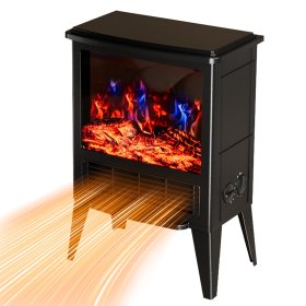 1500W Electric Fireplace Heater with 3D Realistic Flame, Infrared Portable Fireplace Indoor Use, Electric Heater with Overheat Safety Design and Adjustable Heating Modes for Home Bedroom Office