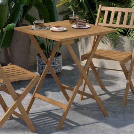 Flash Furniture Martindale Acacia Wood Folding Patio Table, Natural