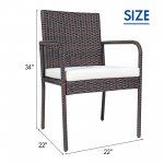 Costway 4 Pcs Outdoor Patio Rattan Dining Chairs Cushioned Sofa with Armrest Garden Deck