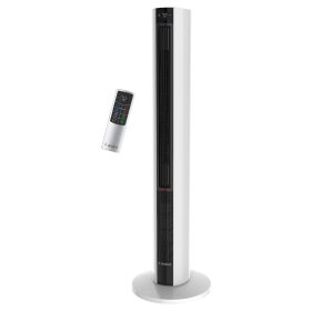 Lasko 42" 1500W All Season Tower Fan & Space Heater with Timer and Remote, White, FH500