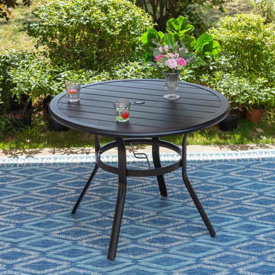 Sophia & William Outdoor Metal Round Dining Table for 4 Chairs