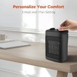 Mainstays 1500W Ceramic Fan-Force Electric Space Heater, Black, New