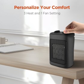 Mainstays 1500W Ceramic Fan-Force Electric Space Heater, Black, New
