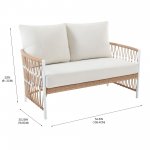 Better Homes & Gardens Lilah 2-Piece Outdoor Wicker Loveseat and Ottoman, White