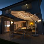 10ft Solar LED Patio Umbrella 360Degree Rotation W/USB