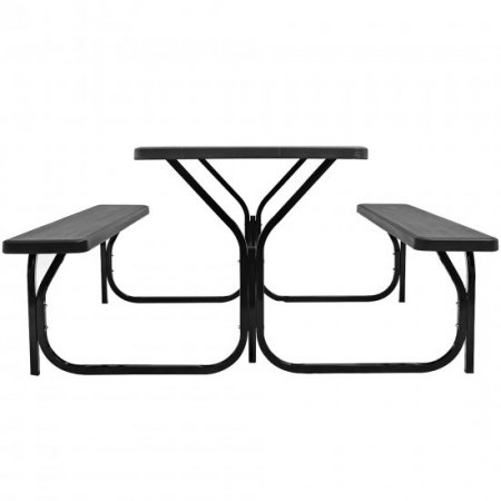 Costway Picnic Table Bench Set Outdoor Backyard Patio Garden Party Dining All Weather Black