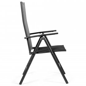 Costway Set of 2 Patio Folding Chair Recliner Adjustable Black