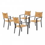 Better Homes & Gardens Ventura Outdoor Patio Dining Chairs, Black, Set of Four Chairs