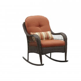 Better Homes & Gardens Azalea Ridge Outdoor Wicker Rocking Chair, Orange