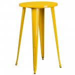 Flash Furniture Commercial Grade 24" Round Yellow Metal Indoor-Outdoor Bar Height Table