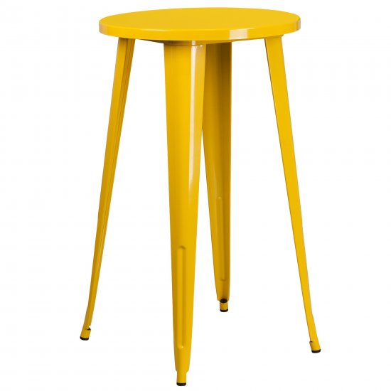 Flash Furniture Commercial Grade 24\" Round Yellow Metal Indoor-Outdoor Bar Height Table