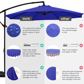 ABCCANOPY 9 FT Patio Umbrellas with Crank & Cross Base for Garden, Backyard, Pool and Beach, 12+ Colors(blue)
