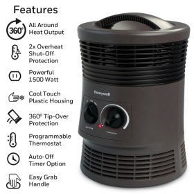 Honeywell 360 Surround Space Heater, Black, HHF360V