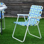 Costway 6pcs Folding Beach Chair Camping Lawn Webbing Chair Lightweight 1 Position Blue