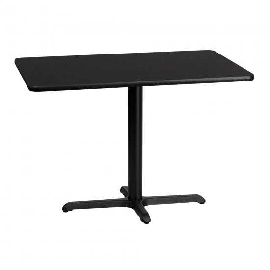 Flash Furniture 30 x 42 Rectangular Black Laminate Table Top with 23.5 x 29.5 Table Height Base